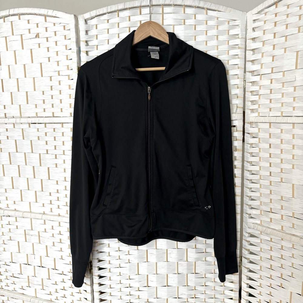 Champions lightweight black jacket with thumbholes, full zip, Size Medium
